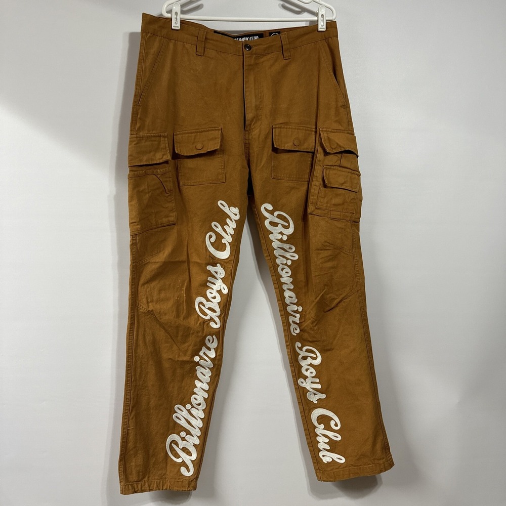 Billionaire Boys Club Equinox Cargo Pants Brown Mens Size 38 X 32 Hip Hop Logo